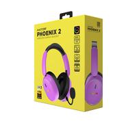 Casque Gaming HATOR Phoenix 2 Wireless Violet - Audio 10-44000Hz, Bluetooth 5.4, Micro amovible, Réduction de bruit Active, Batterie 45h, USB Type-C