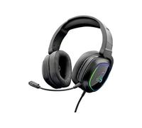 - Casque Gaming, Korp Radium Casque Gamer avec Micro Detachable, Casque de Jeu avec LED Lumière, Casque Fil Gaming Son Stéréo Bass 3.5mm Jack