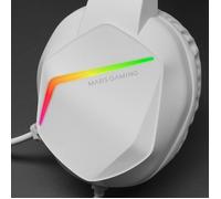 Mars Gaming MH122W écouteur/casque Avec fil Arceau Jouer USB Type-A Blanc