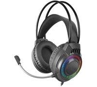 Mars Gaming – Casque gaming MH124 – Éclairage FRGB Rainbow, micro flexible, contrôle volume – Noir