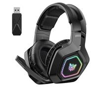 Casque gaming ONIKUMA B100 sans fil Bluetooth 2,4 GHz, doubles transducteurs en néodyme de 50 mm, autonomie de 60 h, faible latence