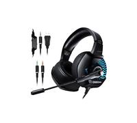 Casque Gaming, ONIKUMA Casque PSAvec Microphone Anti Bruit 4D Son Surround 7.1 Stéréo Arceau Réglable & Lumiere LED Casque Gamer Pour PlayStation/PC/Switch/Xbox/MAC/PSP
