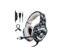 Casque Gaming ONIKUMA K1 Filaire Over-ear, lumière LED, réduction de bruit,micro rétractable - Gris
