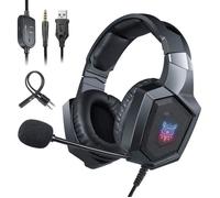 Casque Gaming ONIKUMA K8 pour PS4 et PC avec LED RGB Respiration - Noir