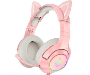 Casque Gaming ONIKUMA K9 Rose - Xbox One, PS4, PC - Micro Ajustable - Oreille de Chat