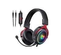 Casque Gaming ONIKUMA X10 Filaire Over-ear, lumière LED, réduction de bruit,micro rétractable -Noir Noir