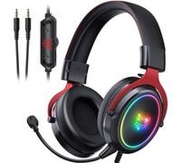Casque Gaming ONIKUMA X10 Filaire Over-ear, lumière LED, réduction de bruit,micro rétractable -Noir Noir