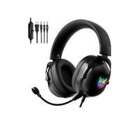 Casque Gaming ONIKUMA X11 Filaire Over-ear, lumière LED, réduction de bruit,micro rétractable - Noir