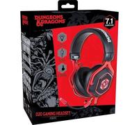 Konix Dungeons & Dragons Casque Gaming Filaire D20 pour PC - Haut-parleurs 50 mm - Microphone - Câble USB 2 m - Rétroéclairage - Noir et Rouge