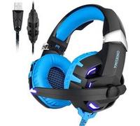 Casque Gaming pour la Nouvelle PS4 - Onikuma K2 3.5mm Ecouteurs Antibruit Avec Microphone Omnidirectionnel Bleu