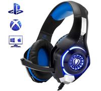 Casque Gaming pour PS4 Xbox one avec Micro Anti Bruit LED Lampe Stéréo Basse Contrôle du Volume Microphone Réglable