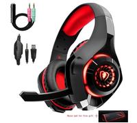 Casque Gaming pour PS4 Xbox one Casque Gamer avec Micro Anti Bruit LED Lampe St?r?o Basse Contr?le du Volume Microphone R?glable