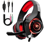 Casque Gaming - PS4 Xbox One - Micro Anti Bruit LED Lampe - Contrôle du Volume - Gris Imperméable