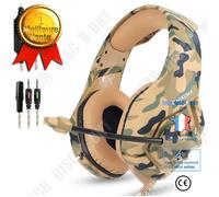 Casque Gaming Ps4 Xbox One S Camouflage Casque Gamer Avec Micro Anti Bruit Stéréo Basse Contrôle Du Volume Microphone Réglable