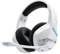Casque Gaming Sans Fil Avec 2,4 Ghz Pour Ps5, Ps4, Pc, Ns, Joueurs Fps, 120 Heures + Bluetooth 5.3 Écouteur Microphone Antibruit, 50 Mm Pour Ordinateur Portable - Blanc