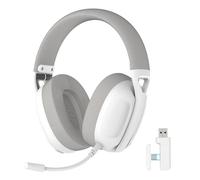 Casque Gaming Sans Fil Bluetooth/2,4 GHz - Micro HD, Réduction de Bruit, Faible Latence, Confort Ergonomique, Blanc