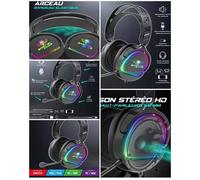 Casque gaming - SPIRIT OF GAMER - PRO-H6 - Microphone omnidirectionnel - Rétro-éclairage RGB - 50 mm
