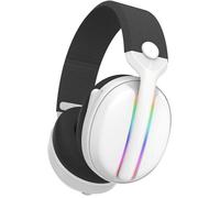 Subsonic Casque gaming Vektra – Sans fil, LED RGB, micro rétractable, son stéréo – Blanc