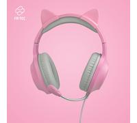 FR-TEC Tanooki Casque Avec fil Arceau Jouer Gris, Rose - Neuf