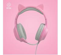 FR-TEC Tanooki Casque Avec fil Arceau Jouer Gris, Rose