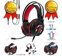 Casque Gaming - TD® - Rouge - Micro intégré - LED lumineux - Confort optimal