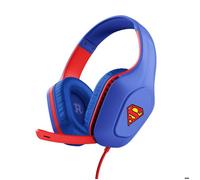 GXTrust 415SM Zirox Casque Gaming Licence Superman pour PC Xbox PS4 PS5 Switch Mobile, Transducteurs 50mm, Audio Jack 3.5mm, Câble de 1.2m, Casque Gamer Filaire Léger Over-Ear avec Micro, Bleu