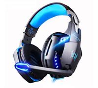 Casque Gaming ZWDXHAO G2000 avec Micro Basse Stéréo, LED Lumière, pour PC Xbox One PS4 Switch Tablette Ordinateur - Bleu