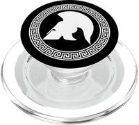 Casque Grec Rond avec Bordure ornementale - Blanc PopSockets PopGrip pour MagSafe