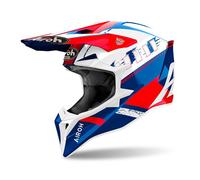 Casque Helmet Cross Wraap Feel Bleu Rouge Airoh TAILLE S