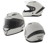Casque Homologué Integral Moto Scooter intégré Touring Blanc XXL S
