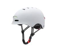 Casque homologué Youin avec éclairage LED USB réglable Taille L (58-61 cm) Blanc