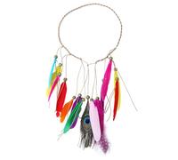 Casque indien de bandeau de plumes, accessoires de costume indien d ' Halloween, accessoires de scène de bandeau de plumes de collier de