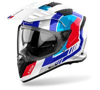 Airoh Bandit Horn Casque d’Enduro, Blanc/Bleu/Rouge, L (59/60)