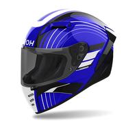 Casque Intégral AIROH Connor Achieve Blanc Bleu Noir Brillant
