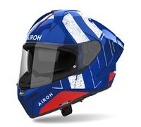 Casque Intégral AIROH Matryx Scope Bleu Rouge Brillant Blanc