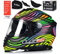 Casque intégral avec pare-soleil pour cyclomoteur | LS2 FF800 STORM II | Casque moto | Certificat ECE 22.06 | Casque intégral moto | XL (61-62cm)