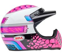 Bell Moto-3 Deathspray, casque de motocross L Blanc/Fuchsia/Noir/Bleu Clair/Fuchsia/Blanc Blanc/Fuchsia/Noir/Bleu Clair/Fuchsia/Blanc