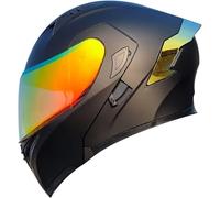 Casque Intégral De Moto avec Fente Bluetooth, Casque Modulable À Double Visière, pour Hommes Et Femmes, Homologué ECE C,XL59-60CM