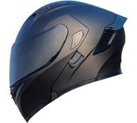 Casque Intégral De Moto avec Fente Bluetooth, Casque Modulable À Double Visière, pour Hommes Et Femmes, Homologué ECE D,M55-56CM