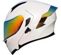 Casque Intégral De Moto avec Fente Bluetooth, Casque Modulable À Double Visière, pour Hommes Et Femmes, Homologué ECE J,L57-59CM