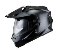 Casque intégral de moto cross à double visière, protection solaire + écran transparent, sécurité et confort-noir M