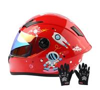 Casque intégral de moto pour enfants de 3 à 13 ans, homologué ECE, avec visière, pour moto tout-terrain, quad et karting, et scooter électrique pour garçons et filles. 12,L/(51~52cm)