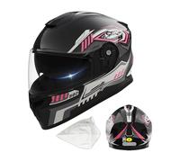 Casque Intégral De Moto - Verres À Double Couche avec Pare-Soleil Intégrés, Livré avec Un Protège-Nuque Coupe-Vent Amovible Et Un Sac Anti-poussière pour La Conduite en Hiver Ski Scooter Moto Cross