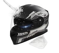 Casque Intégral De Moto - Verres À Double Couche avec Pare-Soleil Intégrés, Livré avec Un Protège-Nuque Coupe-Vent Amovible Et Un Sac Anti-poussière pour La Conduite en Hiver Ski Scooter Moto Cross