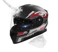 Casque Intégral De Moto - Verres À Double Couche avec Pare-Soleil Intégrés, Livré avec Un Protège-Nuque Coupe-Vent Amovible Et Un Sac Anti-poussière pour La Conduite en Hiver Ski Scooter Moto Cross