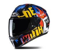 HJC C10 Fop Casque, jaune/bleu/rouge, Taille S (55/56)