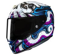 HJC RPHA 12 Kraken Casque, blanc-bleu-pourpre-jaune, taille S pour homme