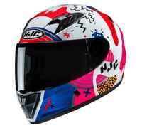 HJC Y10 Mika Casque Enfant, Blanc/Rouge/Bleu, Taille Y/S (48/49)