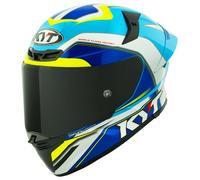 Casque Intégral KYT TT-REVO Grand Prix White/Light Blue
