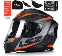 LS2 FF800 Storm II Racer Casque, gris-orange, taille L